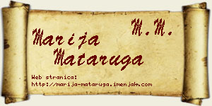 Marija Mataruga vizit kartica
